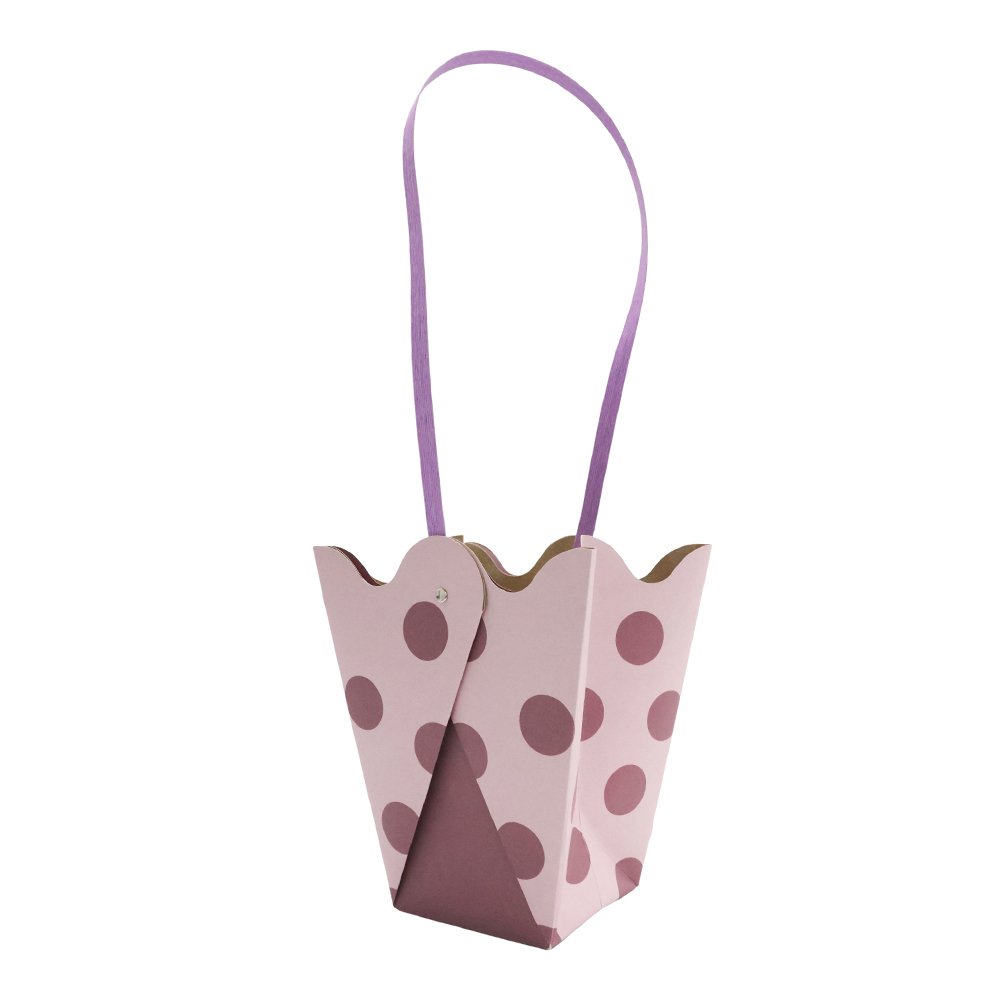Polka-Dot Waterproof Tulip-Shaped Kraft Paper Flower Bag - Image 5