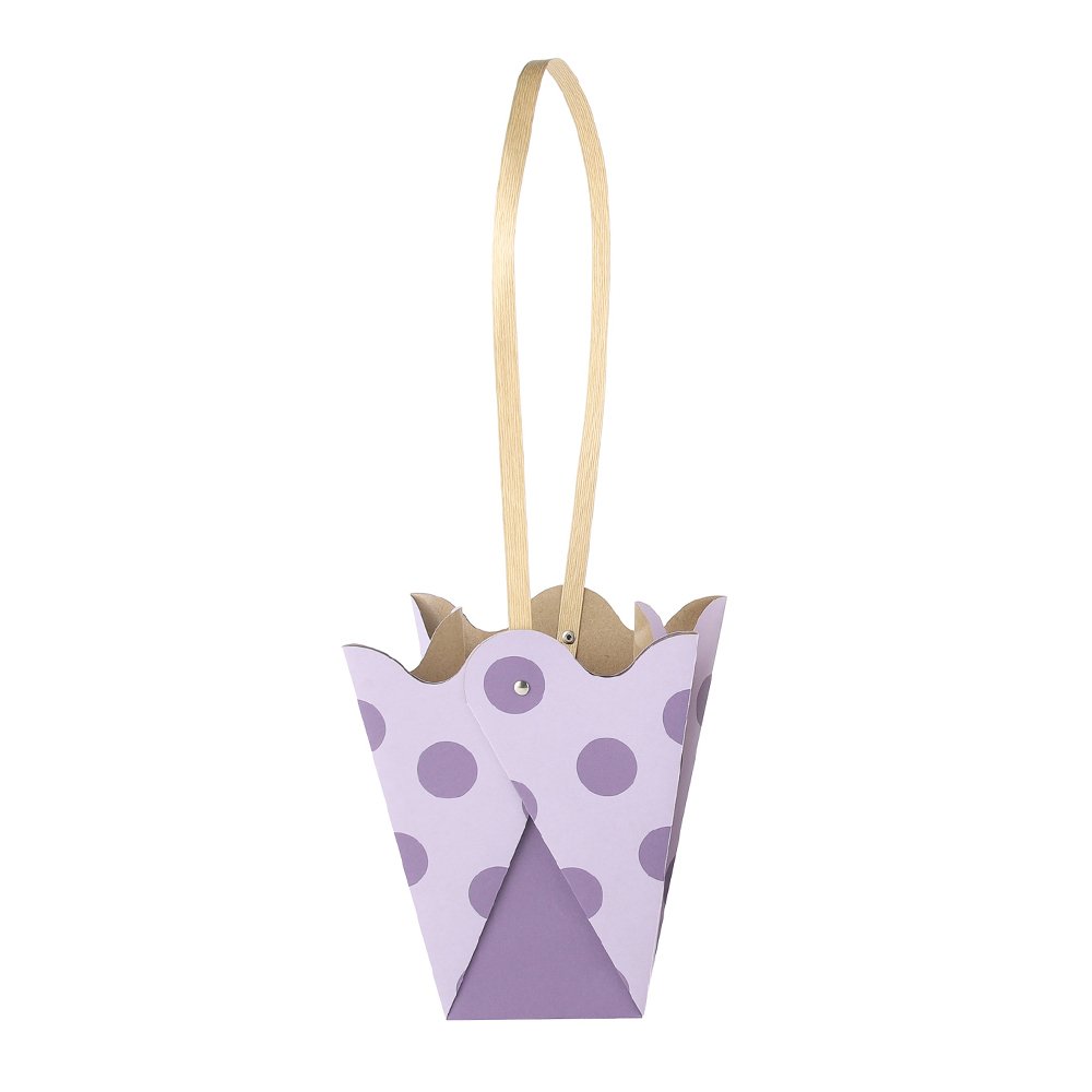 Polka-Dot Waterproof Tulip-Shaped Kraft Paper Flower Bag - Image 2