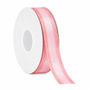 Gold-Edged Organza Ribbon - 2.5 cm Wide, 50Y per Roll