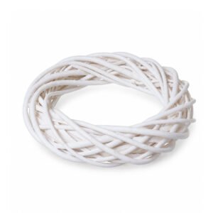 White Wicker Ring - Ø 40 × 7 cm